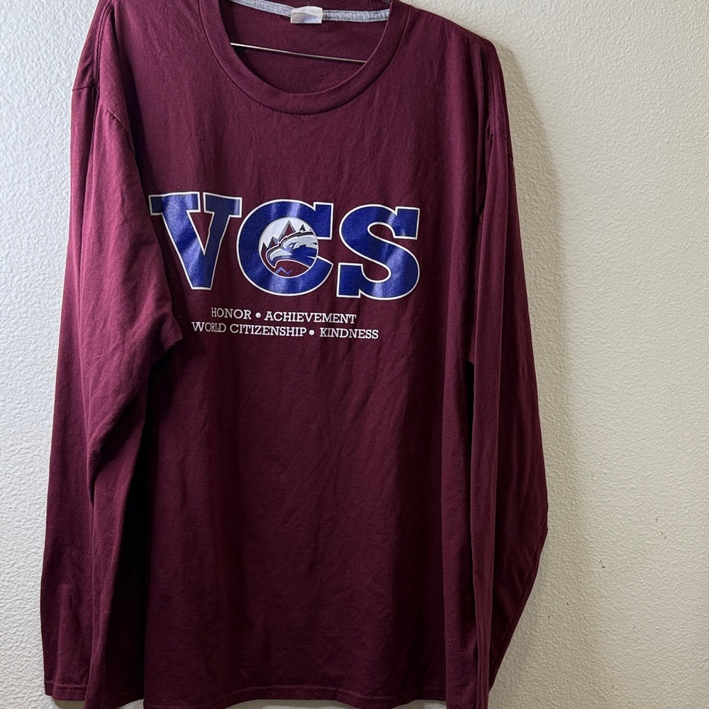 Port and Company Maroon Long Sleeve Men's Tee
